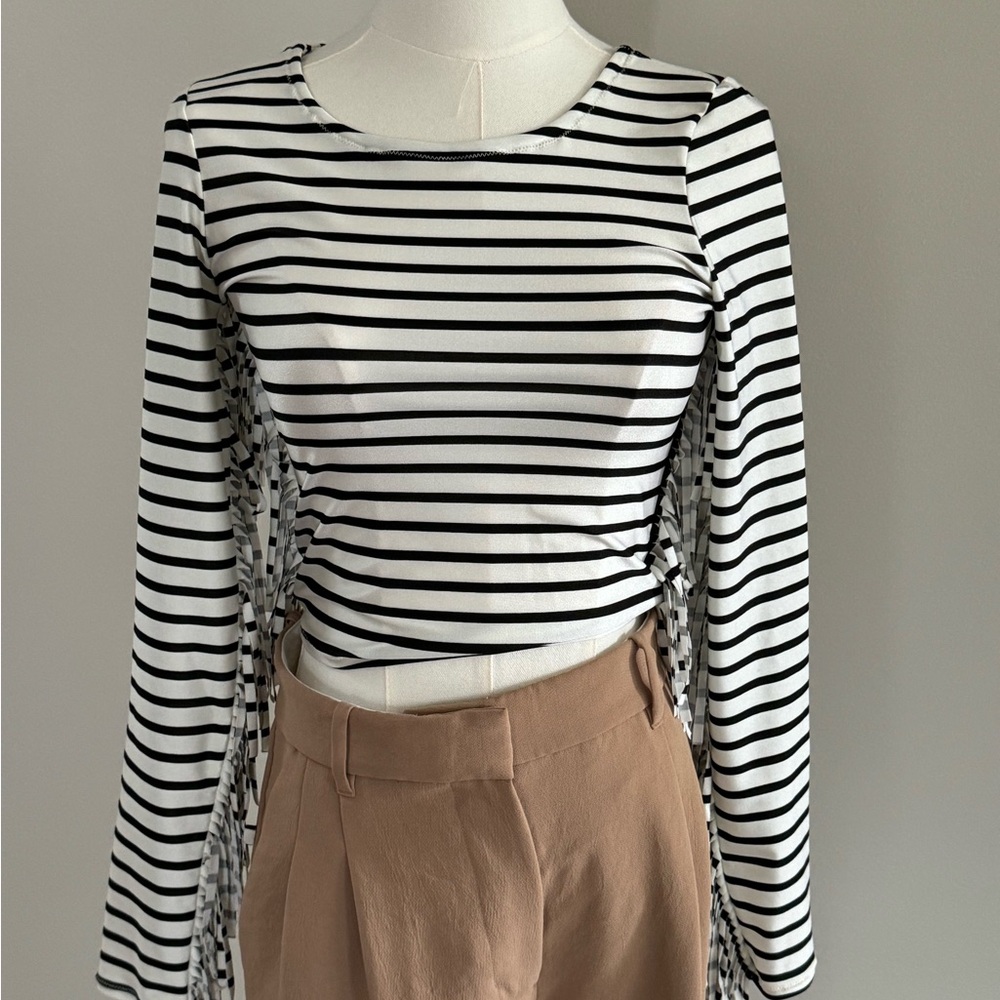 Striped Black and White Women's Top